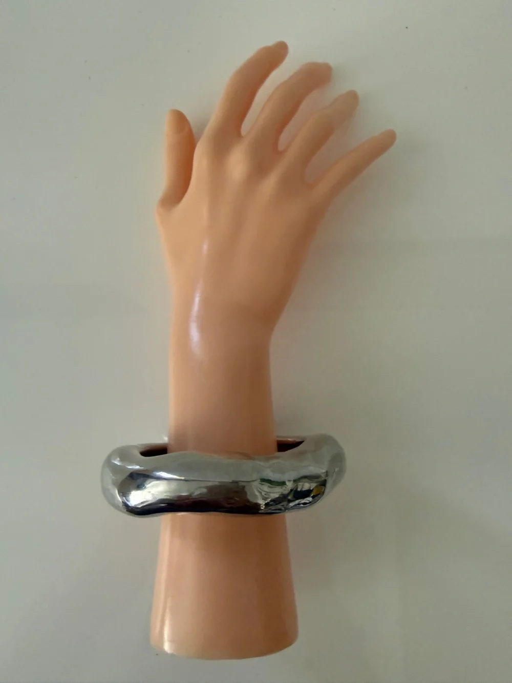 ALEXIS BITTAR Large Molten Bangle Bracelet - Silver